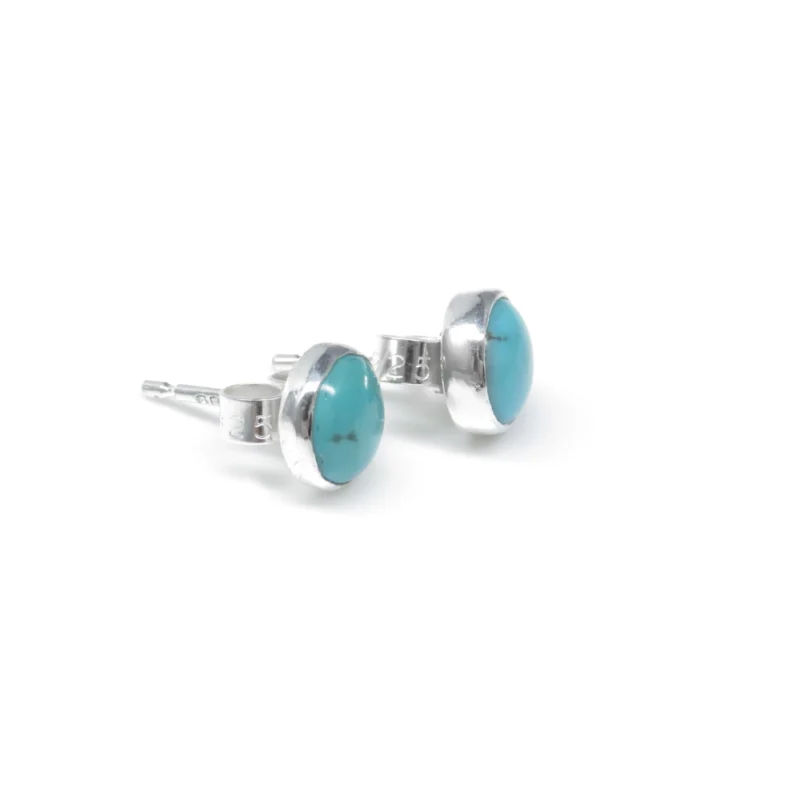 Sterling silver and 6mm Turquoise earrings